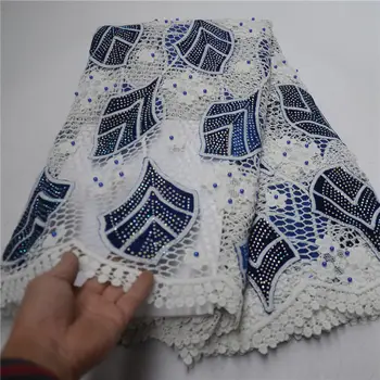

guipure lace fabric 5 yards African shiny stones and beaded patch-work water soluble lace fabric for party dresses -HL30