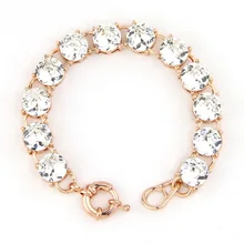 Модные ювелирные изделия из розового золота критал точка браслет горный хрусталь цепь звено Длина Браслеты для женщин