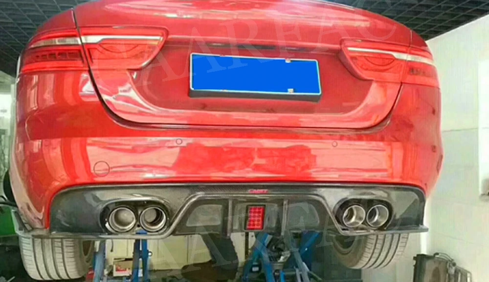 Для XE углеродного волокна задний спойлер диффузор подходит для Jaguar XE с светодиодный бампер
