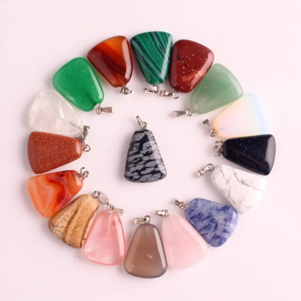 

Wholesale 50pcs/lot Hot Sell Trendy Opal Natural Stone Geometry Trapezium Shape Pendants Charms for Jewelry Making Free Shipping