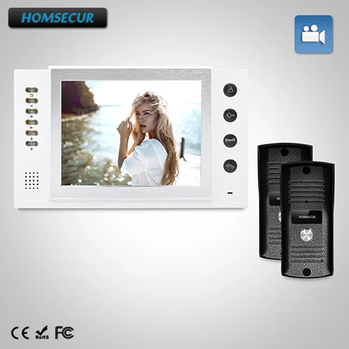 

HOMSECUR 8" Video Door Entry Phone Call System+Metal Case Camera for Apartment : TC031 Camera+TM801R-W Monitor(White)