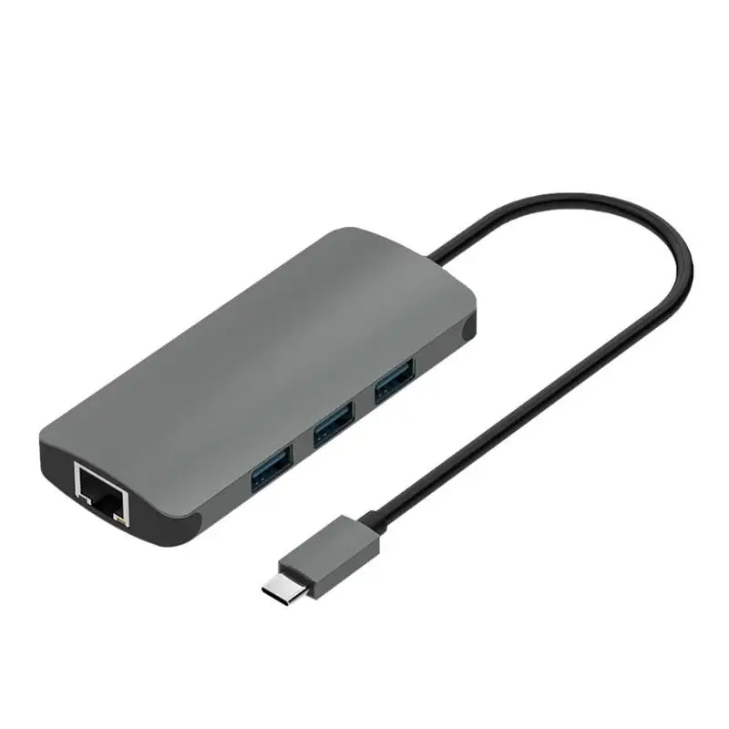 

Multi-function Type-C to 3 Ports USB 3.0 Hub With RJ45 Gigabit Gigabit Ethernet Lan Network Adapter Converter Cable for Macbook
