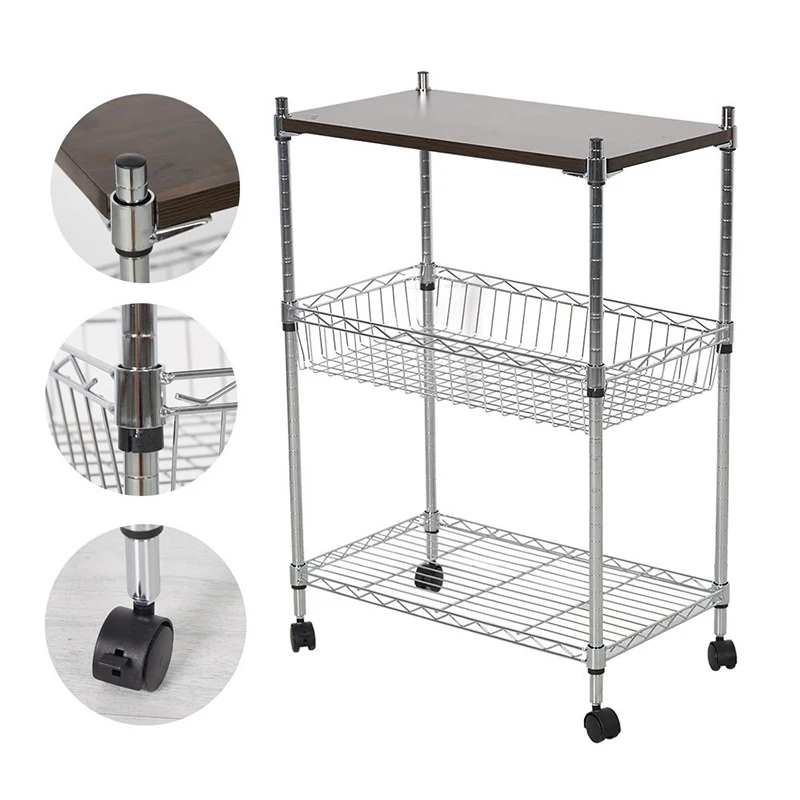 Us 44 99 3 Tier Heavy Duty Storage Kitchen Office Cart Metal Basket Trolley With Wheels Chopping Board In Holders Racks From Home Garden Us 44 99 3 Tier Heavy Duty Storage Kitchen Office Cart Metal Basket Trolley With Wheels Chopping Board In Holders Racks From Home Garden