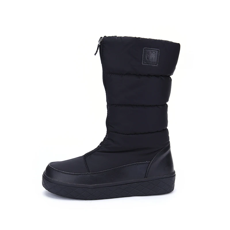 Hellenia 2018 New Children ankle Snow Boots Girls Winter shoes zip mid calf Plush lining Students Shoes black size 36-39