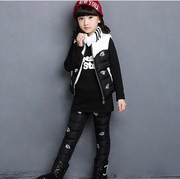 HOT 2016 high quality girls New winter han edition Fashion girl princess bump color suit warm