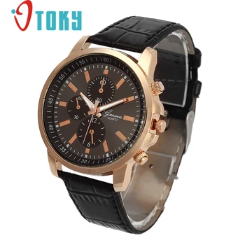 Excellent Quality New Brand Luxury Quartz Watches Men's Fashion Geneva Quartz Clock Leather Strap Wristwatches Relogio Masculino