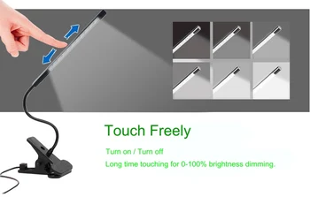 

Simple design USB LED desk light with clamp, smart touch LED light, dimmable, flexible, easy to adjust, eye-care reading light