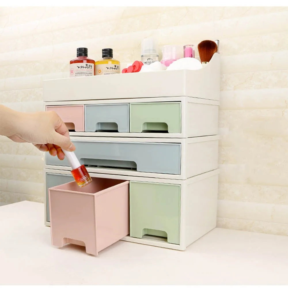 

Simple Desktop Plastic Storage Drawer Box Creative DIY Free Combination Office Desk Organizer Container Makeup Organizer Case