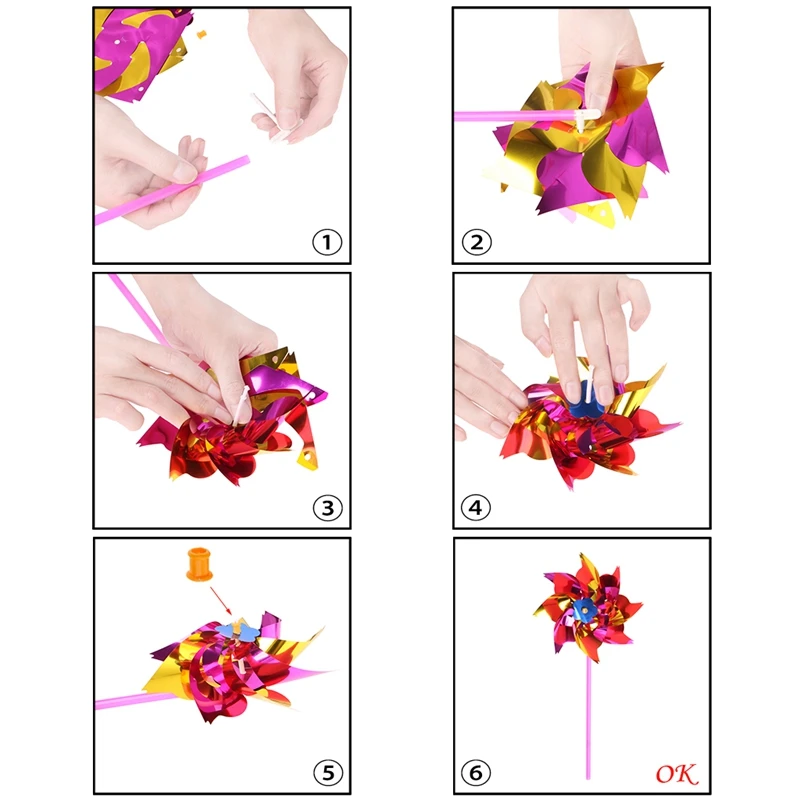 10 шт. пластиковый штифт ветряной мельницы ветряной Спиннер детская игрушка садовая газон вечерние украшения цвет Случайный
