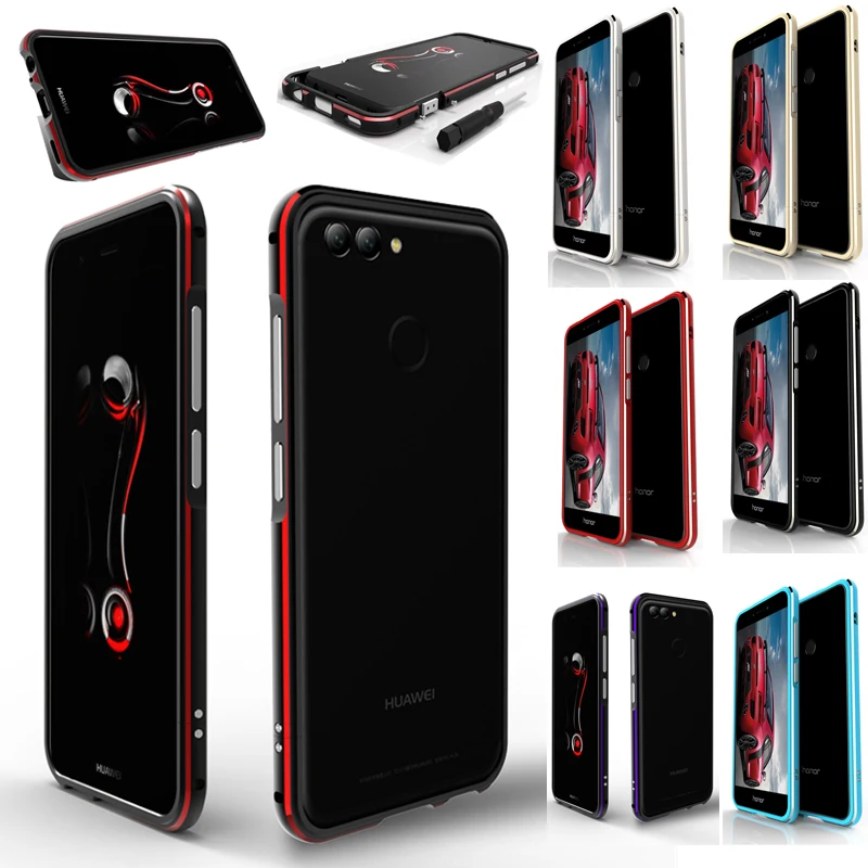 

For Huawei Mate 10 Lite Bumper Cover Luxury Deluxe Ultra Thin Metal Aluminum Frame Case for Huawei Novia 2i Case Honor 9i 5.9''