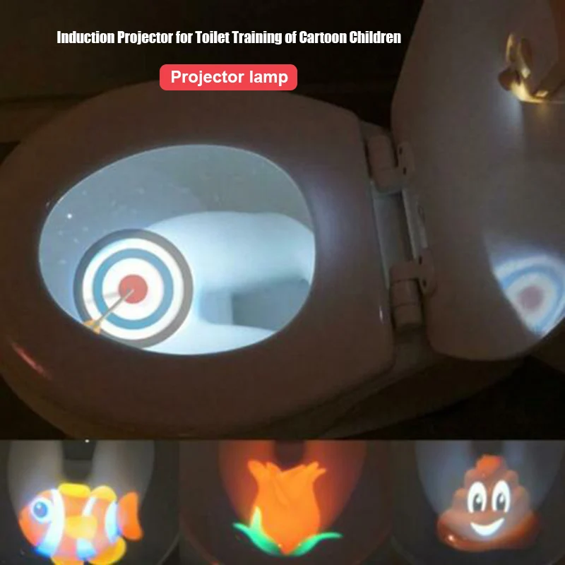 Проектор для туалета с датчиком движения для 4 различных тем для обучения туалету M09
