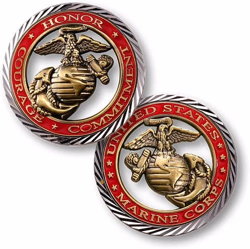 U.S. Coast Guard  Core Values - USCG Brass Challenge Coin (1)