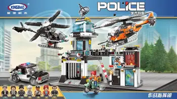 

Xingbao Lepined City Series the Police Operational Command Station Helicopter Model Kit Building Blocks Toys For Children Gifts