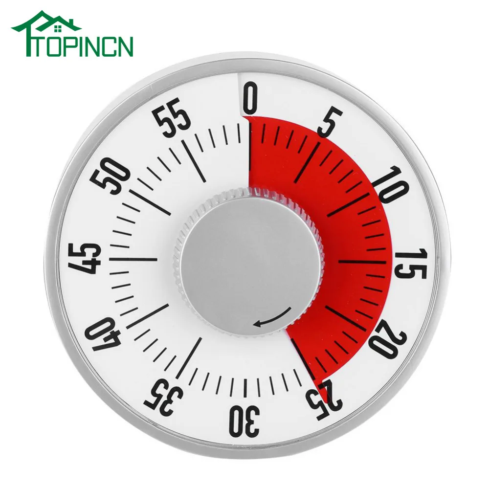 

TOPINCN Kitchen Timer Magnet Round Shape Stainless Steel Mechanical Cooking Clock Time Reminder For Drop Shipping