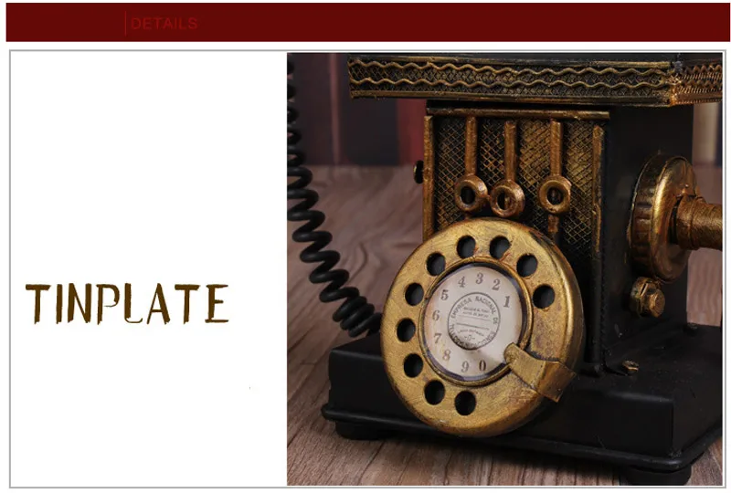 Творческий Vantage Мини Ретро модель телефона Античная имитация ностальгии металлический Железный Орнамент Ремесло бар Домашний Декор подарок