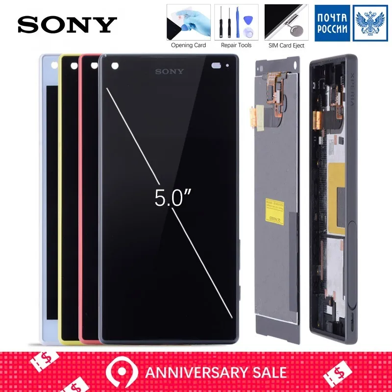 

Original 4.6'' LCD For SONY Xperia Z5 Compact Display LCD Z5 MINI E5823 E5803 Touch Screen Digitizer Replacement Parts