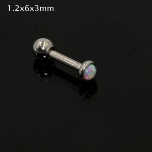 Surgical Steel Opal Stone Septum Nose Ring Opal Ball Closure Nipple Tragus Eyebrow Lip Belly Piercing Earring Body Jewelry