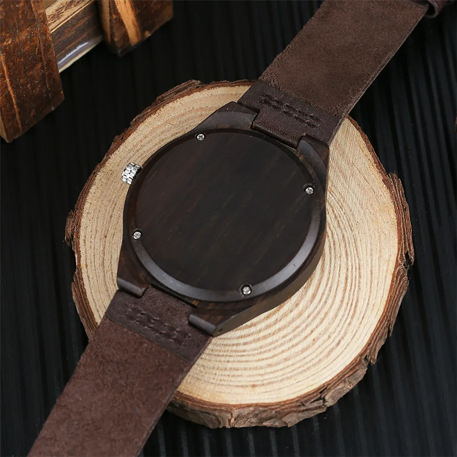 2017 Creative Carbon Black Face Wooden Watches for Men Women Gifts Handmade Bamboo Wristwatches Fashion Sport Quartz Watch Male (4)