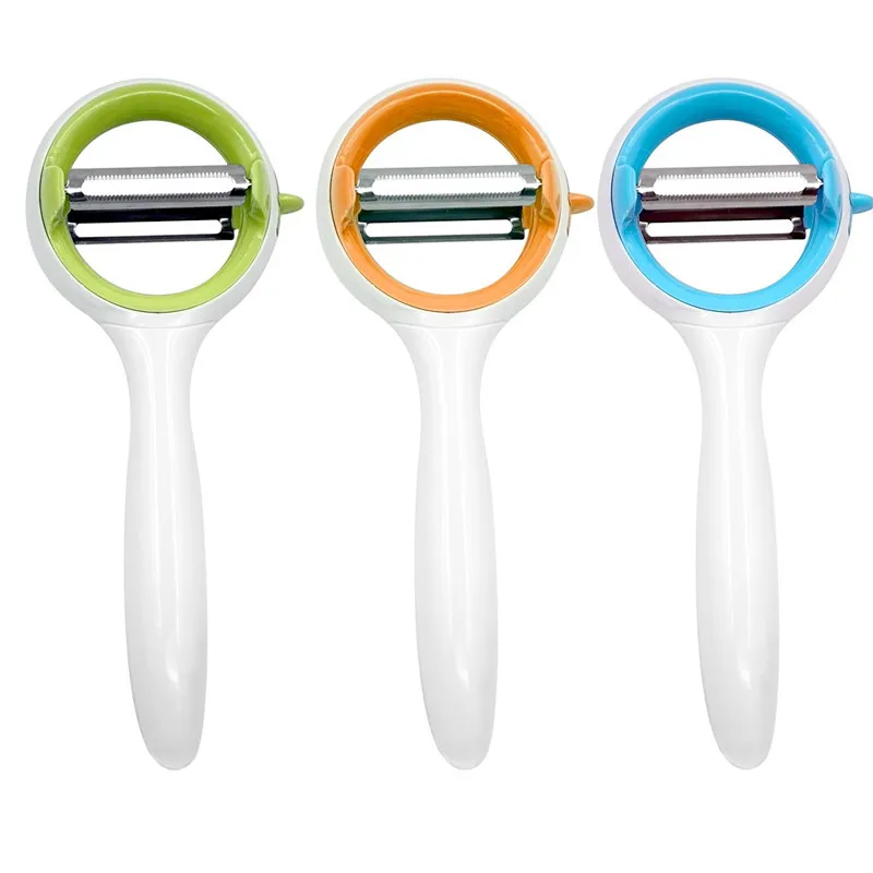 1Pcs Creative Peeler Fruit Vegetable 2 in 1 Two Blade Rotary Rotatable