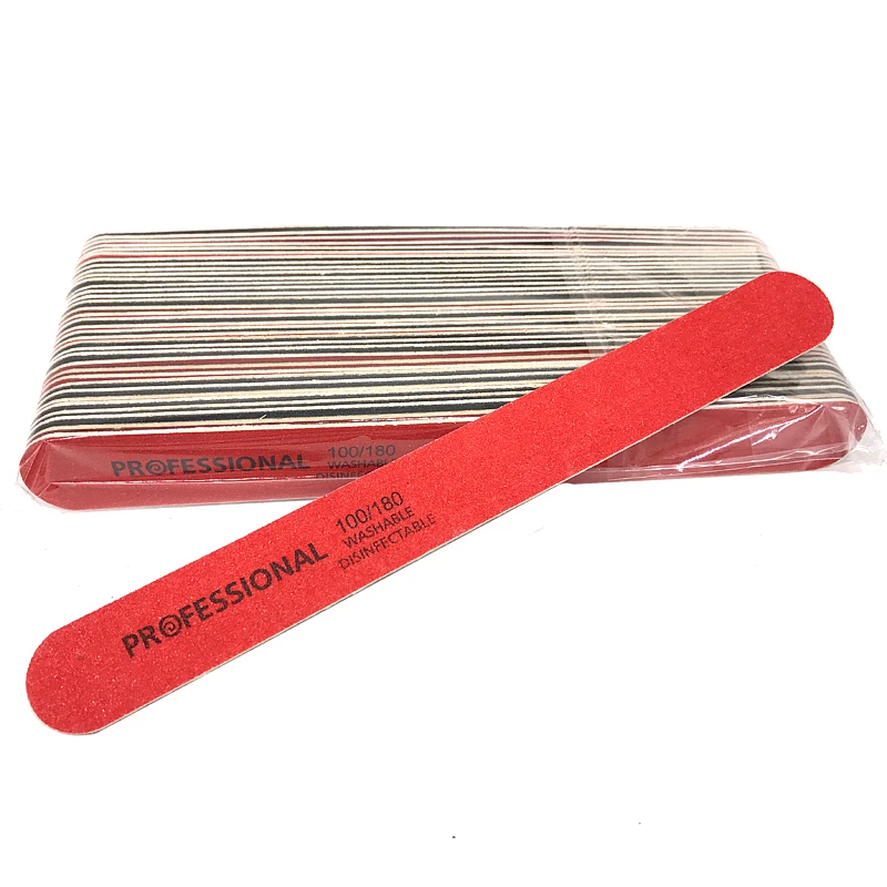 

50P Nail Files Lime a Ongle Professionel 100/180 Grit Sanding Block Sandpaper Slim Manicure Nail Tools Disposable Cuticle Remove