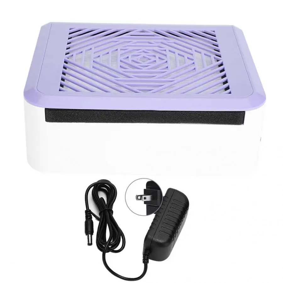 purple US PLUG Искусство ногтей пылесборник ноготь фильтр всасывания пыли экстрактор вентилятор пылесос аксессуары для ногтей - Цвет: purple US PLUG