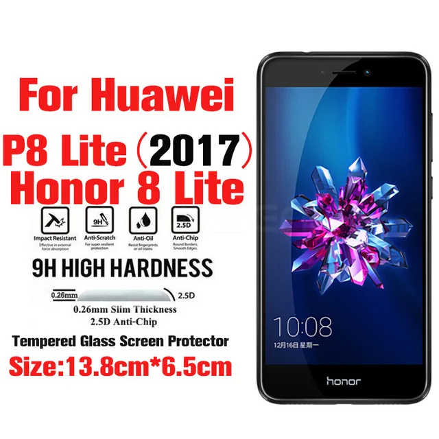 200 шт 9D полное покрытие из закаленного стекла для huawei P Smart Plus Y5 Y6 Y9 P20 Pro Honor 10 - Цвет: P8 lite 2017