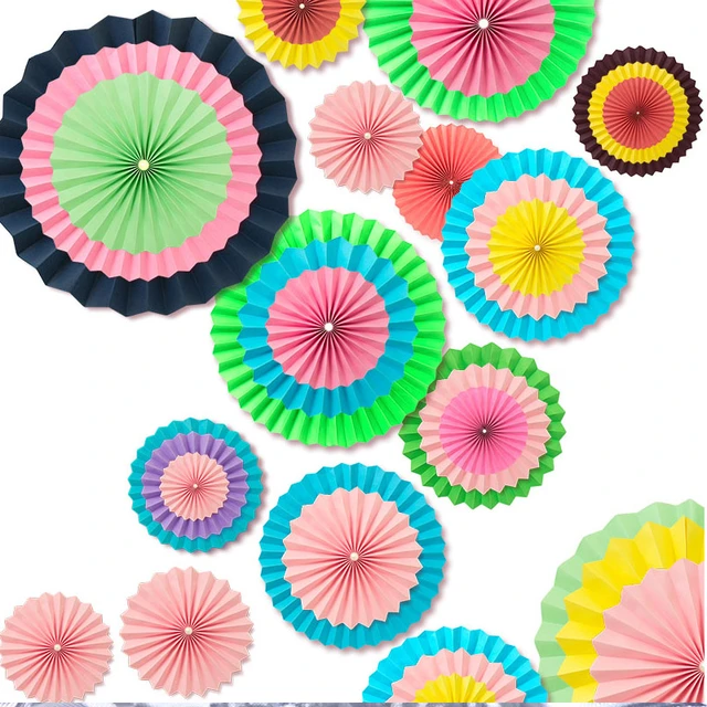 1pcs/lot 30cm Tissue Paper Fans Paper Craft Colorful Paper Flowers