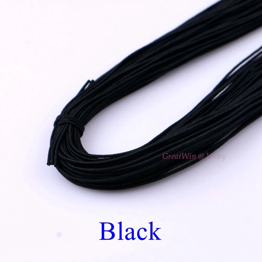 1 мм Диаметр Эластичный Шнур резиновая веревка нейлоновый браслет бусины Струны для волос ленты аксессуары DIY 25 м/шт - Цвет: Black
