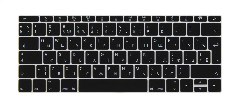 РОССИЯ ЕВРО клавиша Enter чехол для Macbook 12 дюймов модель A1534 - Цвет: Black