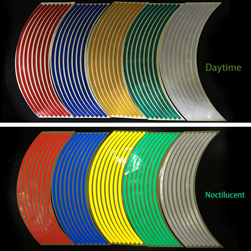 16 полосок светоотражающий, для мотокросса велосипед наклейка на мотоцикл для 17' 18' Мотоцикл Авто обод колеса мотоцикл мото наклейка s Автомобиль Стайлинг