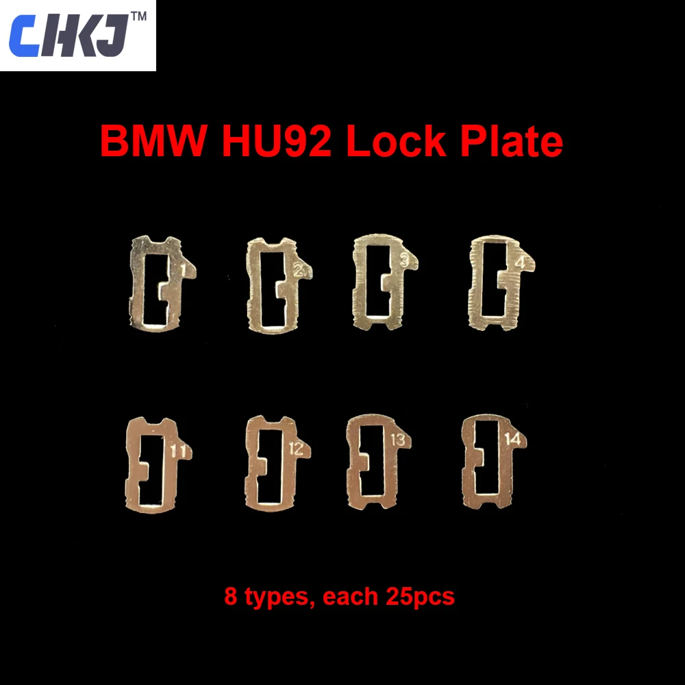 CHKJ 200 قطعة/الوحدة 8 أنواع HU92 سيارة قفل القصب لوحة ل BMW السيارات قفل لوحة النحاس المواد إصلاح المساعدون عدة 10 قطع + الربيع