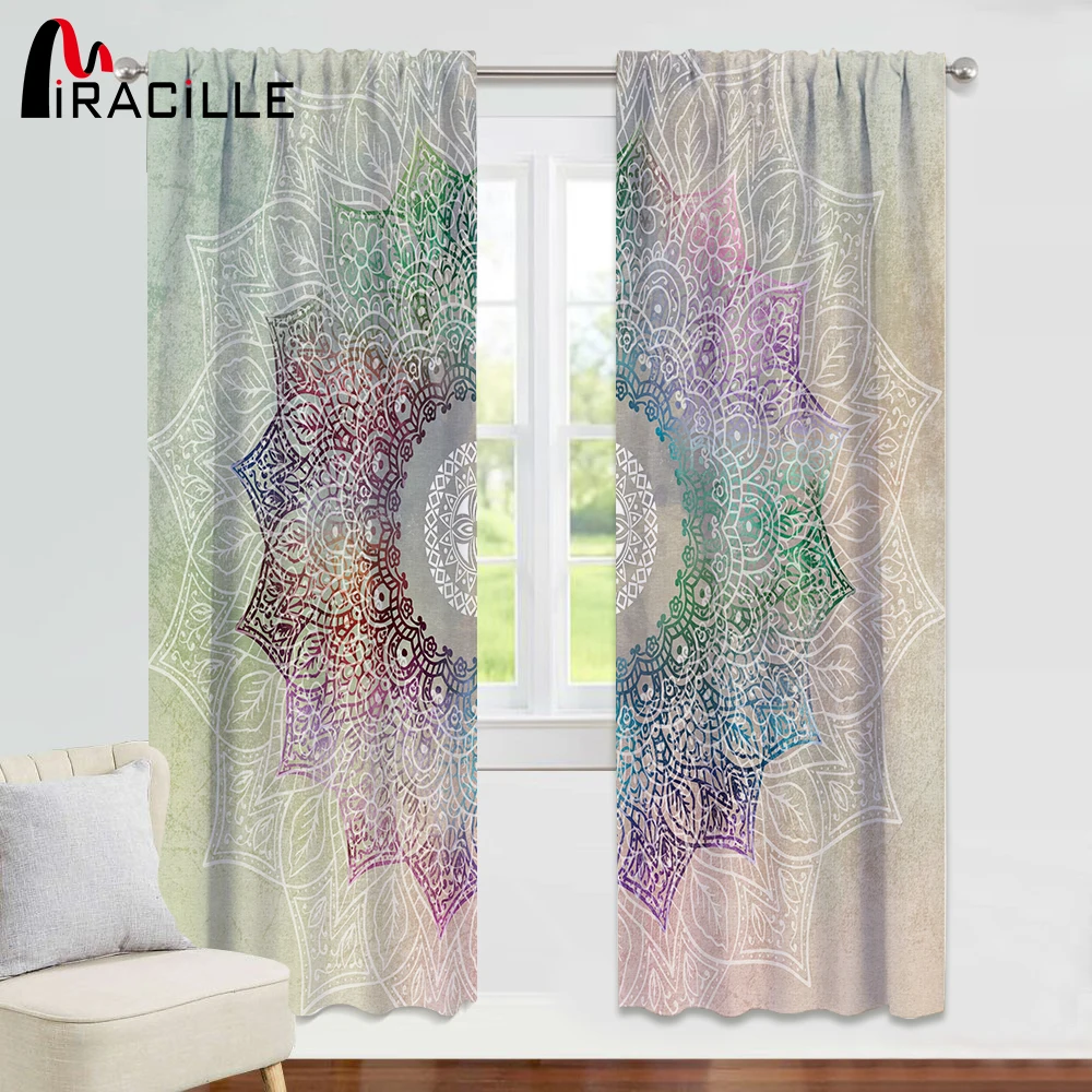 Cortinas de Mandala de miraille para cortinas de tratamiento de ventana térmica de bloqueo de luz de dormitorio
