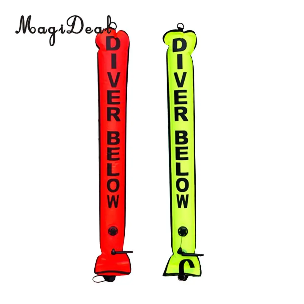

High Visibility 2x Scuba Diving Snorkeling Sealed Sausage Signal Tube/Surface Marker Buoy Nylon Diver for Spearfishing Swimming