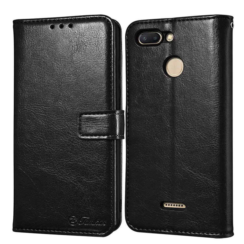 TOMKAS Flip Case for Xiaomi Redmi 6A 6 360 Protective Wallet Cover Luxury Leather + Silicon Case for Xiaomi Redmi 6 6A (1)