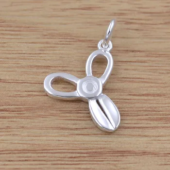 

10pcs) New S925 Stering Silver Cute Scissors Charms Dangle Pendant for Bracelet Necklace Fashion Jewelry DIY