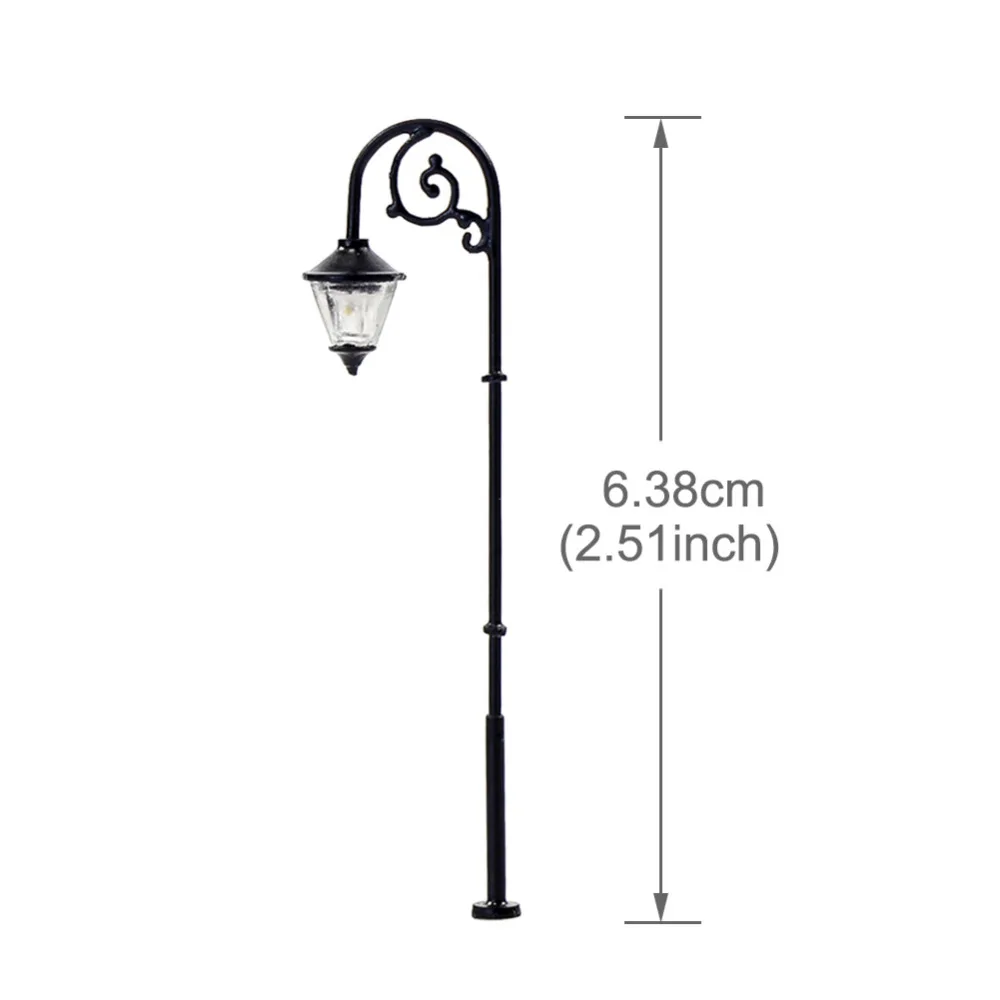 LYM57 10pcs Model Train 1:87 Single Head Street Lights HO Scale Lamp Post LEDs NEW Miniature Warm White