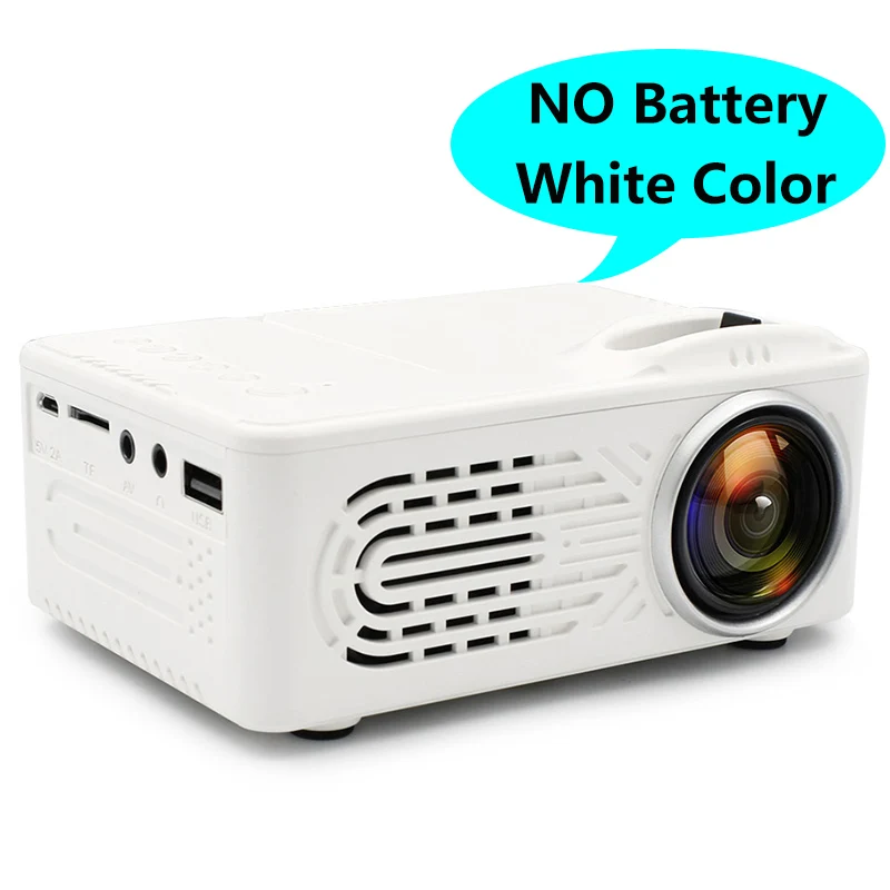 SmartIdea мини светодиодный проектор видеоигр портативный проектор аудио/AV/USB/SD встроенный аккумулятор опционально дешевая цена - Цвет: White no battery