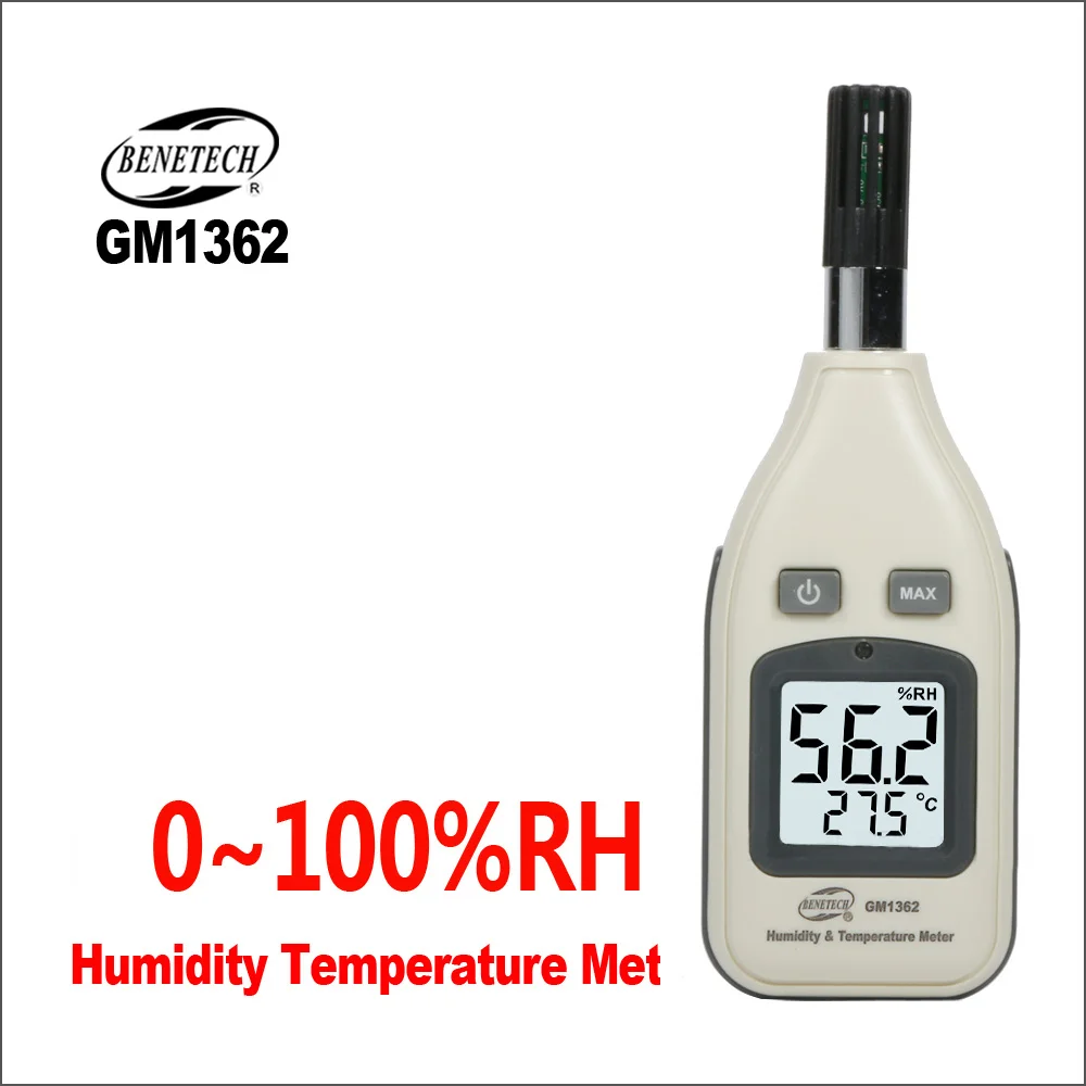 BENETECH термометр цифровой измеритель температуры и влажности ЖК-гигрометр с дисплеем тестер влажности GM1362 0~ RH термометр