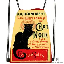 Пользовательские Le Chat Noir mod походная сумка на шнурке милый рюкзак для детей(черная спинка) 31x40 см#2018611-214