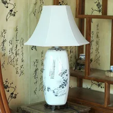 Цзиндэчжэнь Винтаж стиль фарфор Керамическая Настольная Настольные лампы для постели китайский фарфор исследования настольная лампа