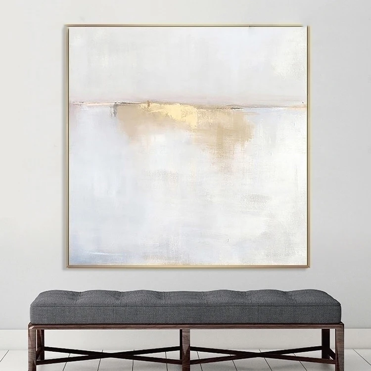 Hand painted classic personality gold white grey modern abstract oil painting for living room | Дом и сад