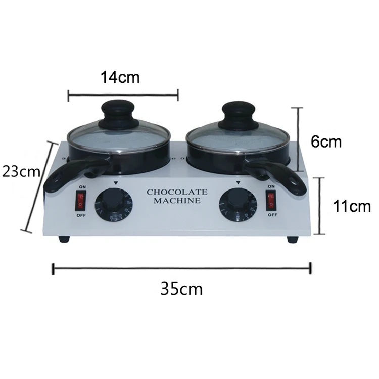 Double cylinder chocolate melting furnace constant temperature chocolate melter machine butter machine commercial melting pot