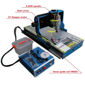 

CNC 3040 3 4 axis 2200W Wood Milling Machine with liner guide rail USB LPT port