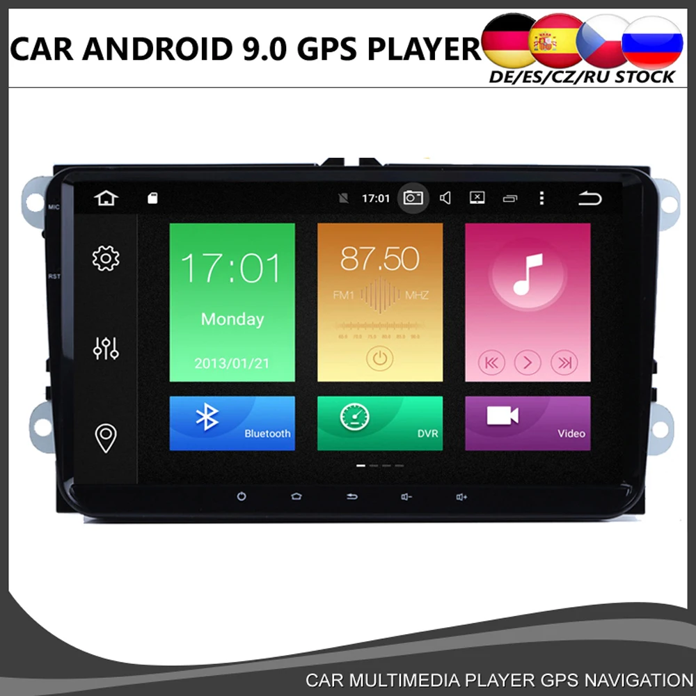 

9"Android 9.0 Octa Core Car DVD GPS Player For VW Volkswagen JETTA POLO GOLF PASSAT Radio Navi BT Wifi 4GB RAM DAB USB DVR