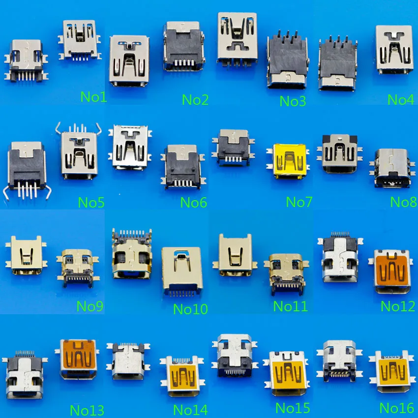 

JCD 16Models Mini USB connector B type 5 Pin 10pin SMT/DIP USB socket female Jack 2.0 V3 PORT