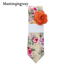 Mantieqingway Для мужчин хлопок Галстуки брошь Бизнес Галстуки Gravatas corbatas костюмы для торжественных случаев цветочный Средства ухода за кожей Шеи Галстук Vestidos Свадебные