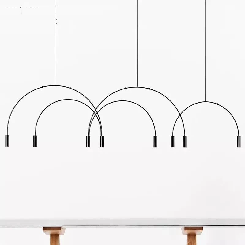 

Modern Arch Line Lustre Pendant Lights Designer Suspendu Iron Art Hanglamp Lighting Lamparas Loft Decor Led Lampara Para Comedor