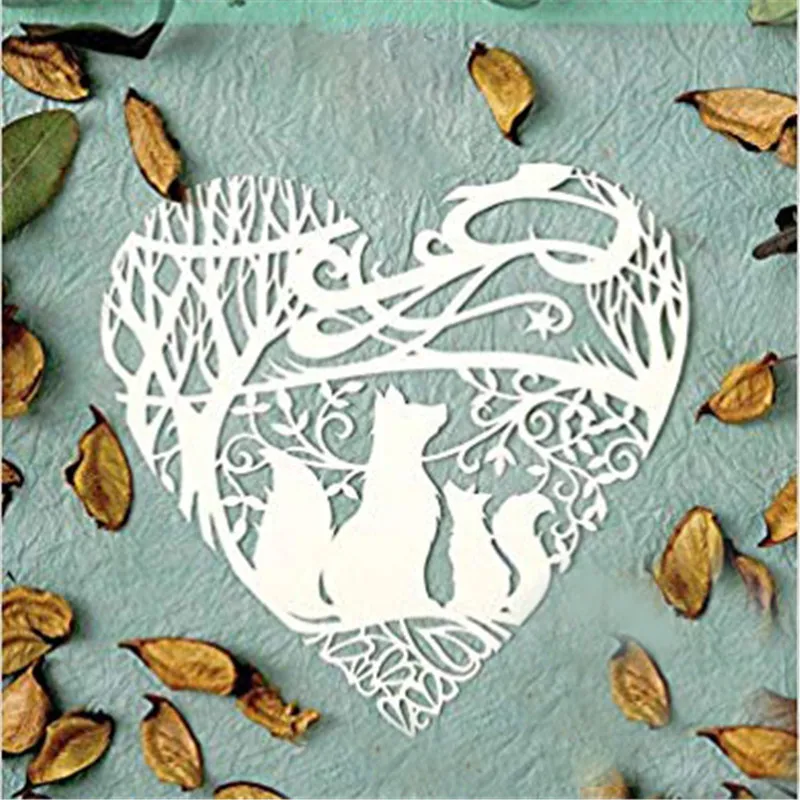 

1 Pcs/lot Metal Cutting Dies Scrapbooking for Card Making DIY Embossing Cuts New Craft Die Heart and Dog Animals