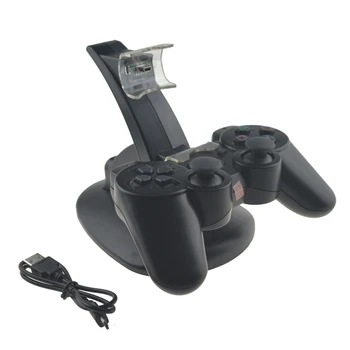 

For PlayStation3 For PS3 Dual Charge USB Charging Dock Wireless Gamepad Controller Double Handle Wireless Charger LED Light