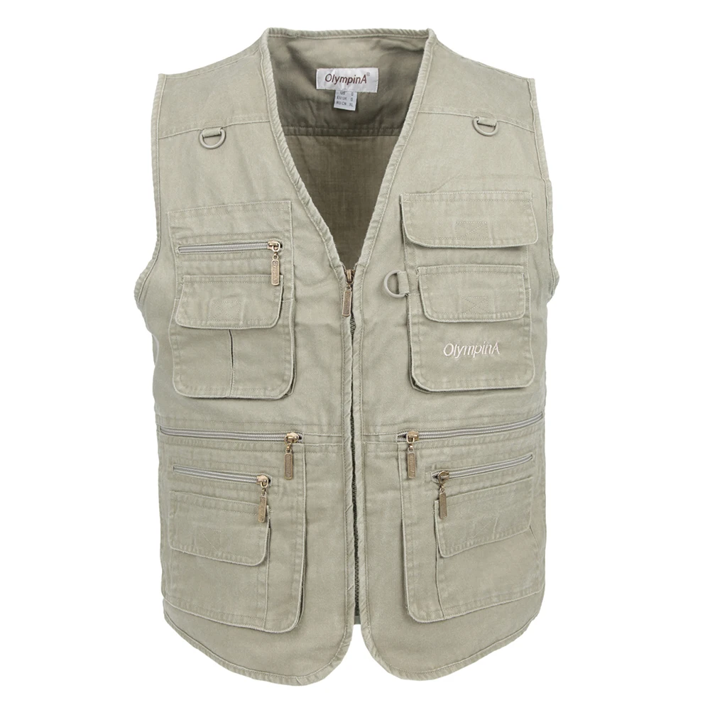 Men's Vest Multi Pockets Waistcoat For Men Traveler Vest Denim Vests